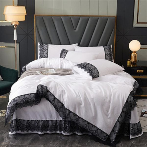 bedding sets bed skirt set sheet soft lace cover covers solid color home textile king size 4pcs with pillowcase
bedding sets bed skirt set sheet soft lace cover covers solid color home textile king size 4pcs with pillowcase
