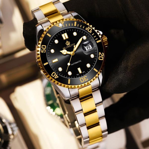 wristwatches relogio masculino men watches stainless steel band original luxury famous designers brand automatic mechanical clock, Slivery;brown
wristwatches relogio masculino men watches stainless steel band original luxury famous designers brand automatic mechanical clock, Slivery;brown