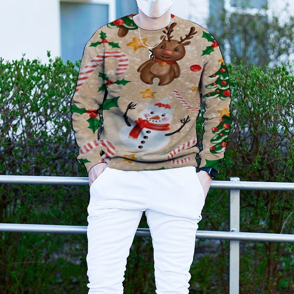 men's christmas 3d printing long sleeve hoodless sweater christmas cute deer pattern clothing, White;black
men's christmas 3d printing long sleeve hoodless sweater christmas cute deer pattern clothing, White;black