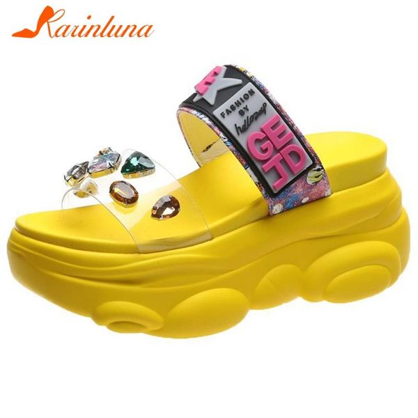 karin new fashion female outdoor slippers platform sandal wedges high heels crystal women slippers street cool women shoes, Black
karin new fashion female outdoor slippers platform sandal wedges high heels crystal women slippers street cool women shoes, Black