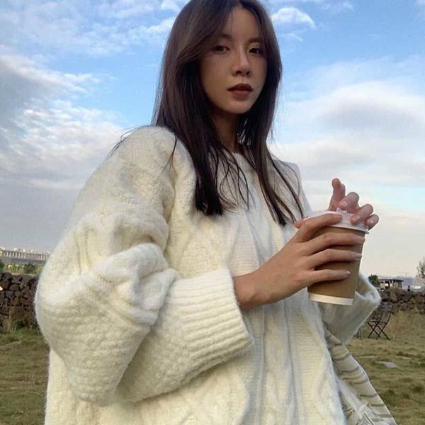 sweater female autumn sweater winter loose wind, White;black
sweater female autumn sweater winter loose wind, White;black