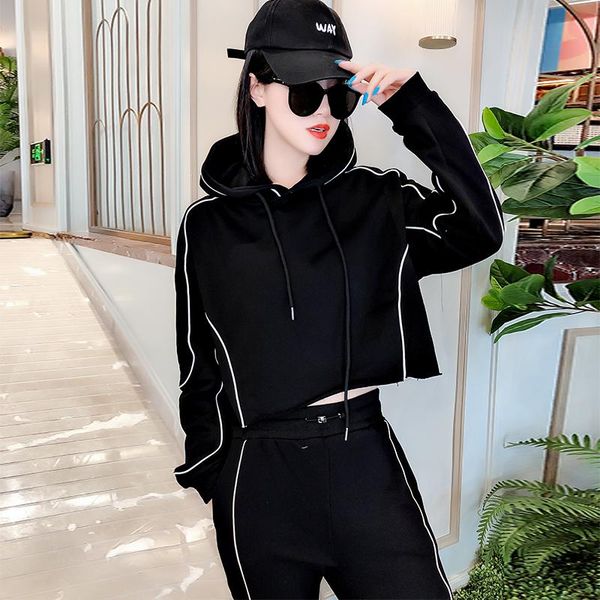 women's two piece pants leisure sports suit spring 2021 loose korean style hooded sweaters clothing two-piece set youthful-looking, White
women's two piece pants leisure sports suit spring 2021 loose korean style hooded sweaters clothing two-piece set youthful-looking, White