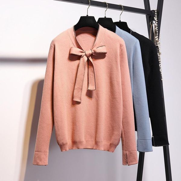 women's sweaters fashion autumn winter women bow sweater female pullover knit plus size jumper woman solid color pull femme l3914, White;black
women's sweaters fashion autumn winter women bow sweater female pullover knit plus size jumper woman solid color pull femme l3914, White;black