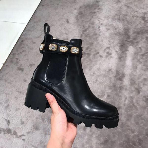 boots thick heel womens ankle crystal luxury design platform shoes genuine leather black short for women
boots thick heel womens ankle crystal luxury design platform shoes genuine leather black short for women