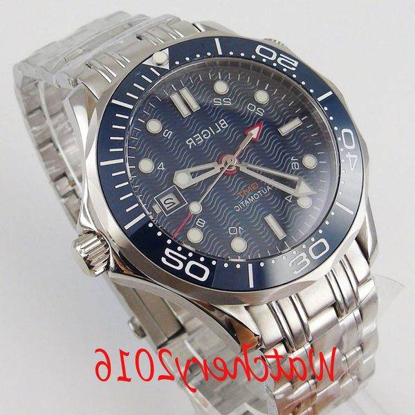 sapphire glass 41mm blue sterile dial gmt date ceramic bezel deployment automatic movement mens watch, Slivery;brown 
sapphire glass 41mm blue sterile dial gmt date ceramic bezel deployment automatic movement mens watch, Slivery;brown