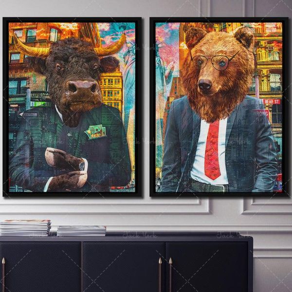 paintings oversized wall art for stock market lovers - framed canvas stretched bull & bear modern traders
paintings oversized wall art for stock market lovers - framed canvas stretched bull & bear modern traders