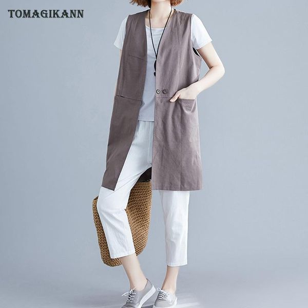 women's vests 2021 summer casual solid linen long women vest korean female two buttons pockets v neck waistcoat femme colete, Black;white
women's vests 2021 summer casual solid linen long women vest korean female two buttons pockets v neck waistcoat femme colete, Black;white