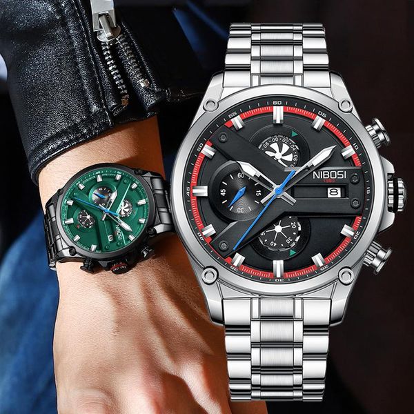 wristwatches fashion nibosi watches mens sports waterproof chronograph stainless steel quartz watch relogio masculino, Slivery;brown
wristwatches fashion nibosi watches mens sports waterproof chronograph stainless steel quartz watch relogio masculino, Slivery;brown
