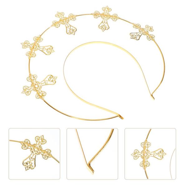 hair clips & barrettes 1pc virgin headband golden cross headwear modern runway accessory, Golden;silver
hair clips & barrettes 1pc virgin headband golden cross headwear modern runway accessory, Golden;silver