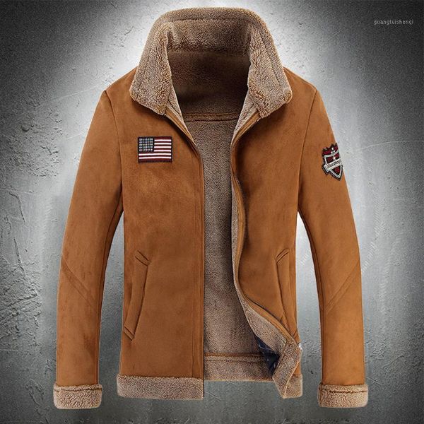 men's fur & faux winter jacket men fleece suede brown leather american flag thick warm coat retro high quality, Black
men's fur & faux winter jacket men fleece suede brown leather american flag thick warm coat retro high quality, Black