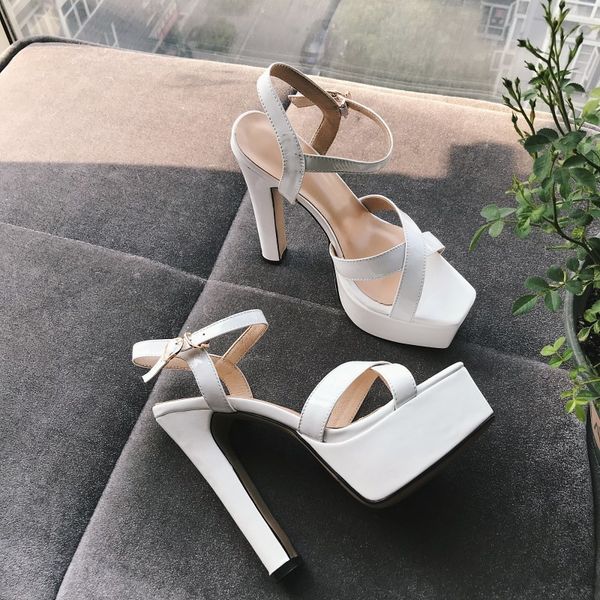 toe open women's sandals six inches lady platform shoes will see genuine thick white high heels club zaof, Black
toe open women's sandals six inches lady platform shoes will see genuine thick white high heels club zaof, Black