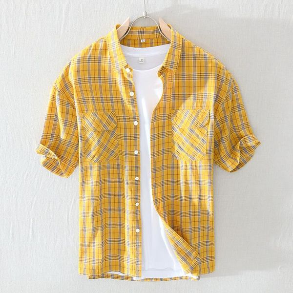 men's casual shirts 1024 classic plaid shirt for men summer loose lapel pocket single-breasted cotton linen short-sleeved youth male cl, White;black
men's casual shirts 1024 classic plaid shirt for men summer loose lapel pocket single-breasted cotton linen short-sleeved youth male cl, White;black