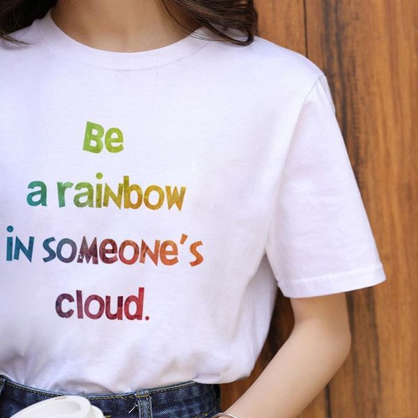new arrival rainbow harajuku kawaii funny t shirt women letters print t-shirt graphic korean style tshirt fashion, White
new arrival rainbow harajuku kawaii funny t shirt women letters print t-shirt graphic korean style tshirt fashion, White