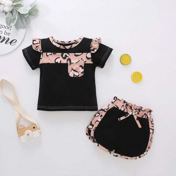 clothing sets 40# baby girl children short sleeve flying leopard print + lace-up shorts two-piece suit, White
clothing sets 40# baby girl children short sleeve flying leopard print + lace-up shorts two-piece suit, White