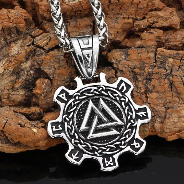 pendant necklaces nordic viking valknut stainless steel necklace for men with gift bag, Silver
pendant necklaces nordic viking valknut stainless steel necklace for men with gift bag, Silver