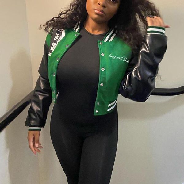 women's jackets duayr 2021 y2k fashion baseball coat sportswear streetwear patchwork crop jacket varsity women autumn winter 285u, Black;brown
women's jackets duayr 2021 y2k fashion baseball coat sportswear streetwear patchwork crop jacket varsity women autumn winter 285u, Black;brown