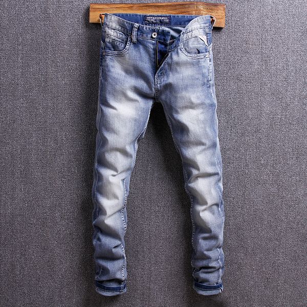 2021 new italian style fashion blue color white wash classical slim vintage designer jeans men casual denim pants ris3
2021 new italian style fashion blue color white wash classical slim vintage designer jeans men casual denim pants ris3