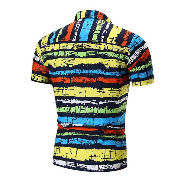 e-baihui 2021 summer new new features color stripe pattern printing men's beach short-sleeved square collar shirt c32, White;black
e-baihui 2021 summer new new features color stripe pattern printing men's beach short-sleeved square collar shirt c32, White;black