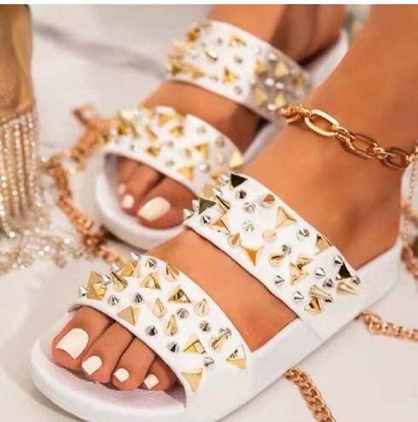 sandals 2021 fashion casual women's rivets summer flat-bottom solid color slippers beach outdoor, Black
sandals 2021 fashion casual women's rivets summer flat-bottom solid color slippers beach outdoor, Black