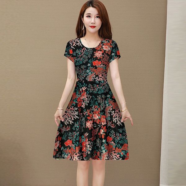 loral print chiffon women dress short sleeve a-line elegant dresses female s-xxl o-neck red summer dress 2021 zdiu, Tan;black
loral print chiffon women dress short sleeve a-line elegant dresses female s-xxl o-neck red summer dress 2021 zdiu, Tan;black