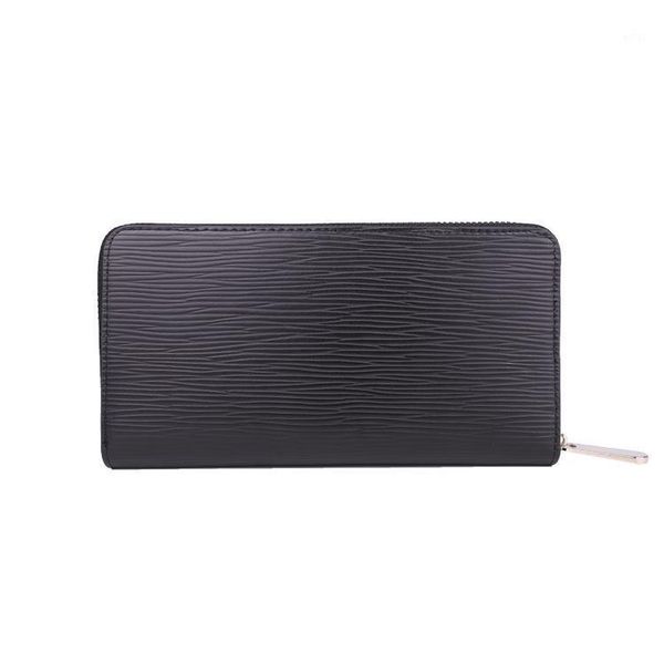 genuine ripple leather zipper 12 card slot long wallet corrugated mobile phone coin purse large capacity wallets1, Red;black