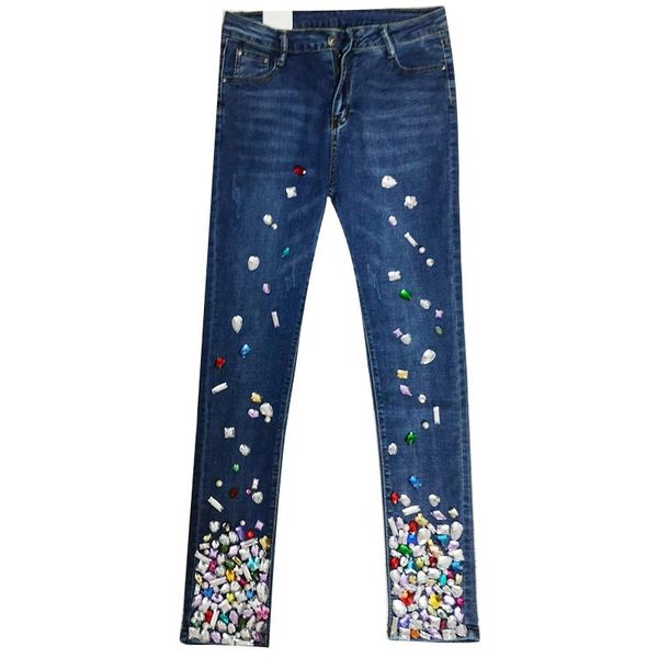women's jeans rhinestones embroidered flares stretch denim slim pencil pants elastic ladies crystal pearls skinny luxury beading diamon, Blue
women's jeans rhinestones embroidered flares stretch denim slim pencil pants elastic ladies crystal pearls skinny luxury beading diamon, Blue
