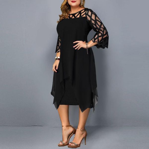 women plus size dress lady fashion patchwork mesh dress o-neck spring autumn casual vestidos, Black;gray
women plus size dress lady fashion patchwork mesh dress o-neck spring autumn casual vestidos, Black;gray