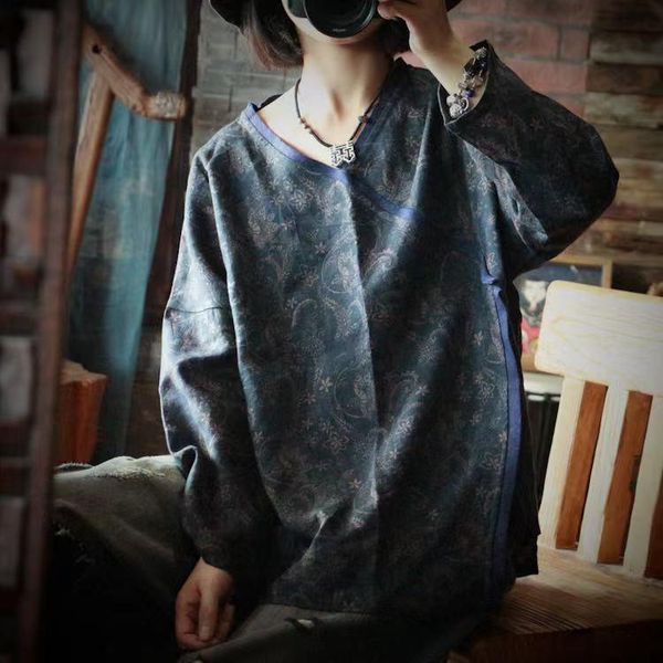 women's blouses & shirts johnature linen print flower vintage women chinese style autumn full sleeve 2021 loose retro v-neck, White
women's blouses & shirts johnature linen print flower vintage women chinese style autumn full sleeve 2021 loose retro v-neck, White