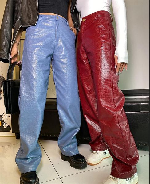 women's pants & capris wsevypo y2k vintage faux leather women high waist button straight-leg trousers streetwear grunge punk style fema, Black;white
women's pants & capris wsevypo y2k vintage faux leather women high waist button straight-leg trousers streetwear grunge punk style fema, Black;white