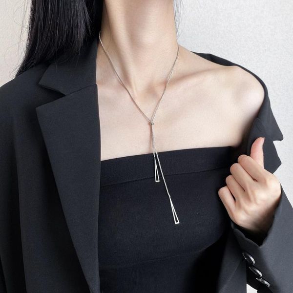 pendant necklaces cold wind hollow triangle geometry niche titanium steel clavicle can draw the stainless chain necklace jewelry, Silver
pendant necklaces cold wind hollow triangle geometry niche titanium steel clavicle can draw the stainless chain necklace jewelry, Silver
