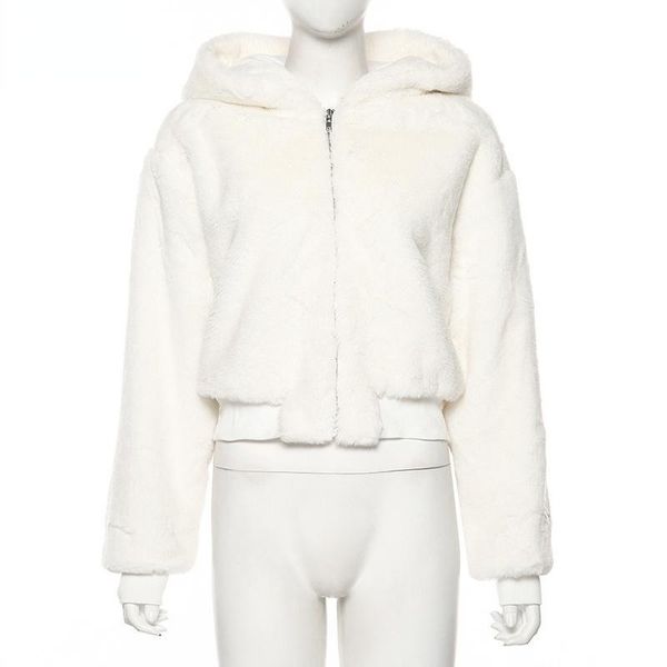 women's jackets 2021 solid color long-sleeved zipper with hood plush loose coat women european and american, Black;brown
women's jackets 2021 solid color long-sleeved zipper with hood plush loose coat women european and american, Black;brown