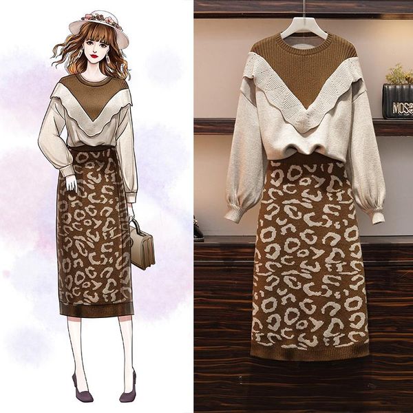 two piece dress sweater skirt pcs suits fall winter l-4xl korean fashion women's pullover sweaters print skirts outfit knitwear sale, White
two piece dress sweater skirt pcs suits fall winter l-4xl korean fashion women's pullover sweaters print skirts outfit knitwear sale, White