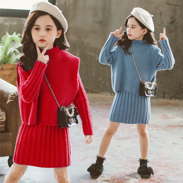 girls clothing set autumn warm thicken knitted sweater dress set children costume 6 8 10 12 years kids girls winter clothes 210225, White
girls clothing set autumn warm thicken knitted sweater dress set children costume 6 8 10 12 years kids girls winter clothes 210225, White