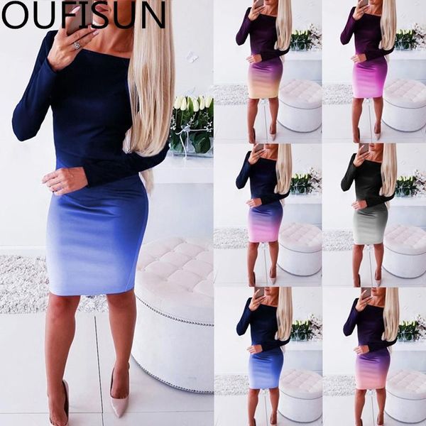 casual dresses oufisun o-neck stretch bodycon dress fashion elegant gradient knee length long sleeve womens vestidos, Black;gray
casual dresses oufisun o-neck stretch bodycon dress fashion elegant gradient knee length long sleeve womens vestidos, Black;gray