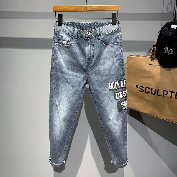 spring and autumn new printed letter jeans men's brand casual handsome long pants personality youth fashionwinter, Blue
spring and autumn new printed letter jeans men's brand casual handsome long pants personality youth fashionwinter, Blue