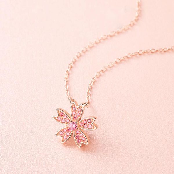 chains modern jewelry cherry flower pendant necklace delicate design sweet temperament chain for girl lady gifts, Silver
chains modern jewelry cherry flower pendant necklace delicate design sweet temperament chain for girl lady gifts, Silver
