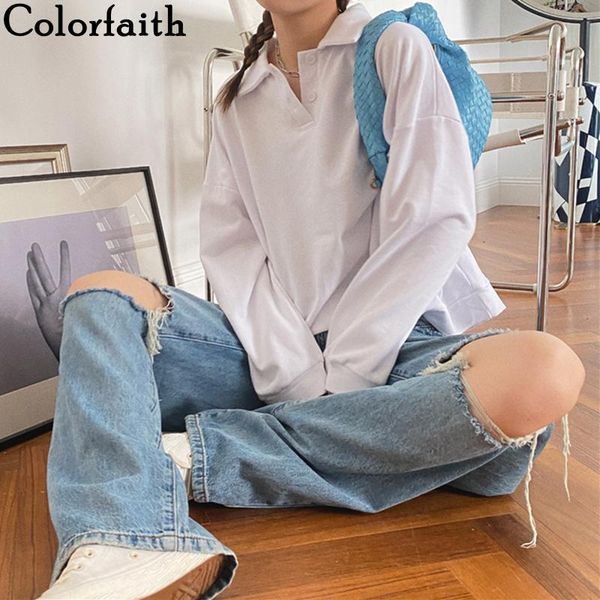 women's jeans colorfaith y2k 2021 autumn winter women pants high waist hole vintage denim ripped wild ankle-length trousers j4249, Blue
women's jeans colorfaith y2k 2021 autumn winter women pants high waist hole vintage denim ripped wild ankle-length trousers j4249, Blue