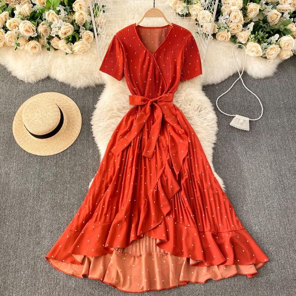 party dresses singreiny women polka dot ruffle dress summer v neck short sleeve sashes a line korean casual vacation irregular, White;black
party dresses singreiny women polka dot ruffle dress summer v neck short sleeve sashes a line korean casual vacation irregular, White;black