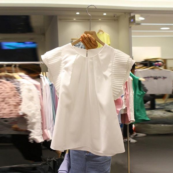 women's blouses & shirts chiffon shirt women short sleeve summer 2021 sweet flying sleeves ruffled blouse, White
women's blouses & shirts chiffon shirt women short sleeve summer 2021 sweet flying sleeves ruffled blouse, White