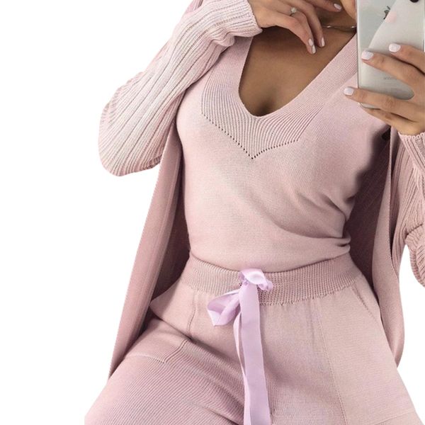 women's taovk autumn knitted tracksuit 3 pieces set long sleeve cardigan sleeveless pullover and pants 36sz, Gray
women's taovk autumn knitted tracksuit 3 pieces set long sleeve cardigan sleeveless pullover and pants 36sz, Gray