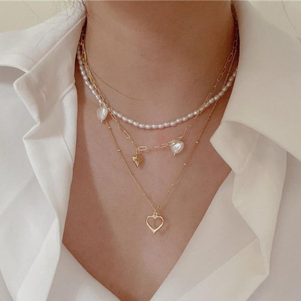 pendant necklaces vsnow korean vintage multi-layer love heart simulation pearl necklace for women hollow beaded metallic jewelry, Silver
pendant necklaces vsnow korean vintage multi-layer love heart simulation pearl necklace for women hollow beaded metallic jewelry, Silver