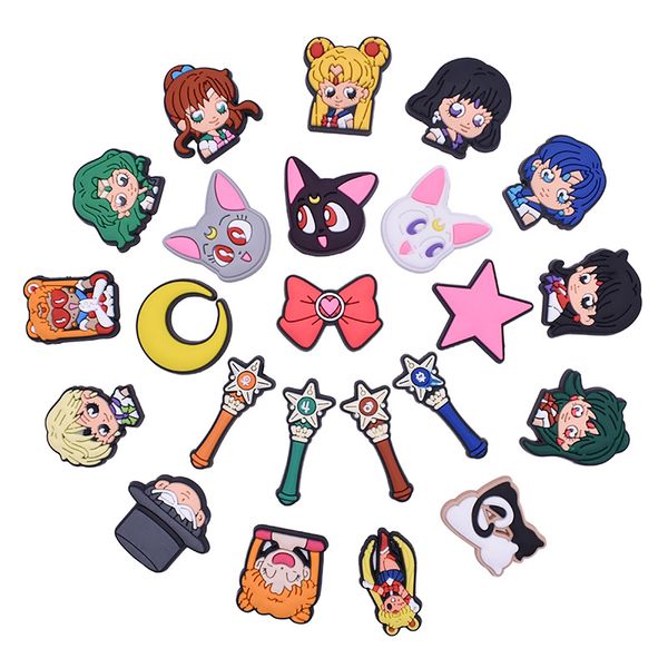 sailor moon shoe buckle accessories pvc tsukino usagi shoe charm decoration clips fit croc jibz party kids gifts, White;pink
sailor moon shoe buckle accessories pvc tsukino usagi shoe charm decoration clips fit croc jibz party kids gifts, White;pink