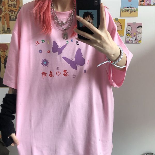 2021 new harajuku kawaii manga short female t-shirt summer butterfly imprint t young schoolgirl style oversize clothes en6f, White
2021 new harajuku kawaii manga short female t-shirt summer butterfly imprint t young schoolgirl style oversize clothes en6f, White