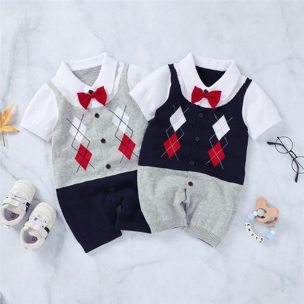 infant baby boys bow tie retro romper cotton short sleeve button-down folded patchwork knitted patchwork british style jumpsuit, Blue
infant baby boys bow tie retro romper cotton short sleeve button-down folded patchwork knitted patchwork british style jumpsuit, Blue