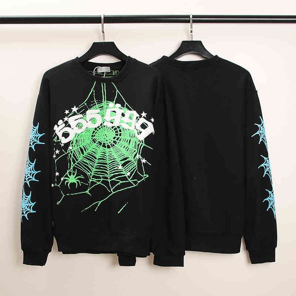 2021fw sp5der 555 sweatshirts men women cobweb fluorescent green foaming printing pullover brand clothing hooded hoodie, Black
2021fw sp5der 555 sweatshirts men women cobweb fluorescent green foaming printing pullover brand clothing hooded hoodie, Black
