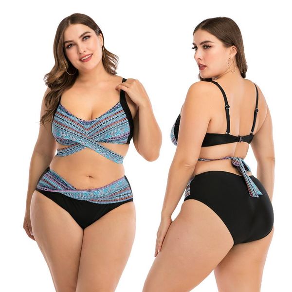 women's swimwear summer cross-tie bikini set big cup large size women split swimsuit beach two-pieces -40, White;black
women's swimwear summer cross-tie bikini set big cup large size women split swimsuit beach two-pieces -40, White;black