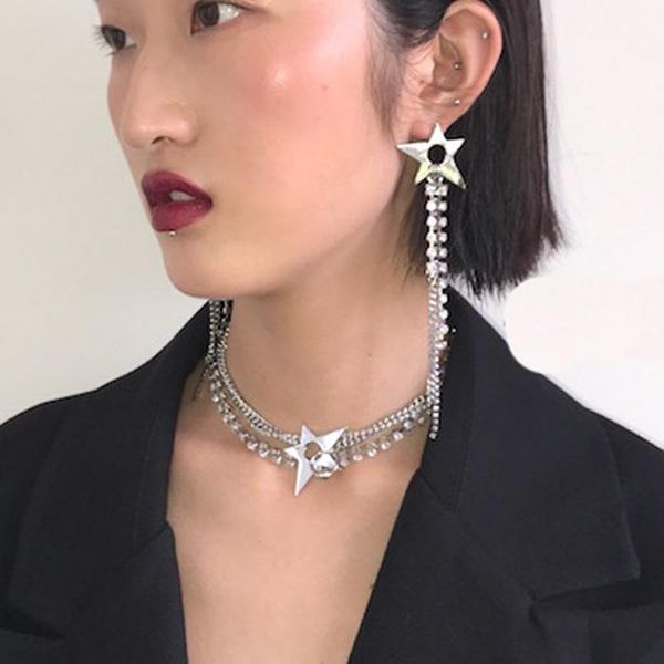 pentacle star shape chain cool necklace punk rock stage music festival sparkling glorious chocker, Golden;silver
pentacle star shape chain cool necklace punk rock stage music festival sparkling glorious chocker, Golden;silver