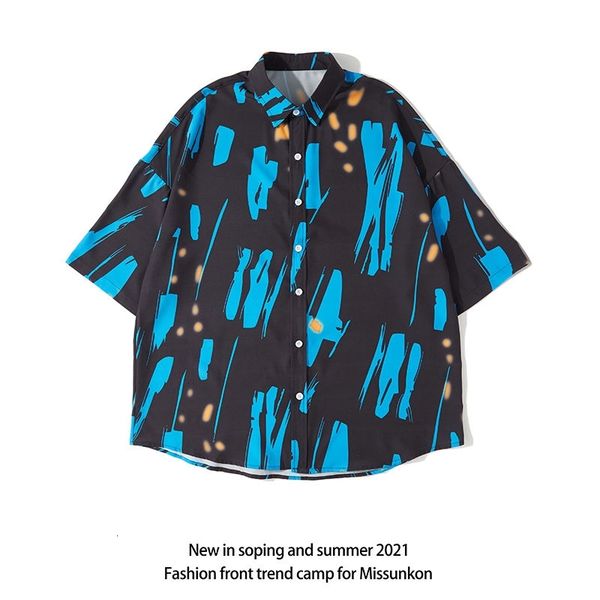 men's casual shirts summer short-sleeved fashion printed men streetwear korean loose graffiti mens hawaiian hr7t, White;black
men's casual shirts summer short-sleeved fashion printed men streetwear korean loose graffiti mens hawaiian hr7t, White;black