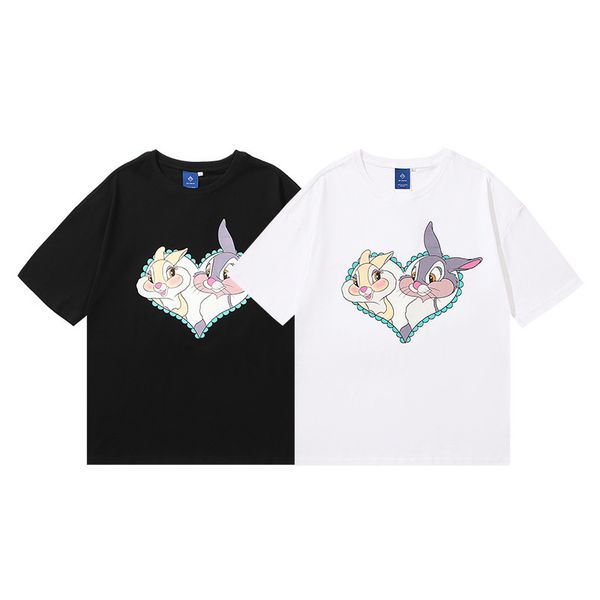 men's t shirts love rabbit cartoon printed short sleeve t-shirt for boys and girls, White;black
men's t shirts love rabbit cartoon printed short sleeve t-shirt for boys and girls, White;black