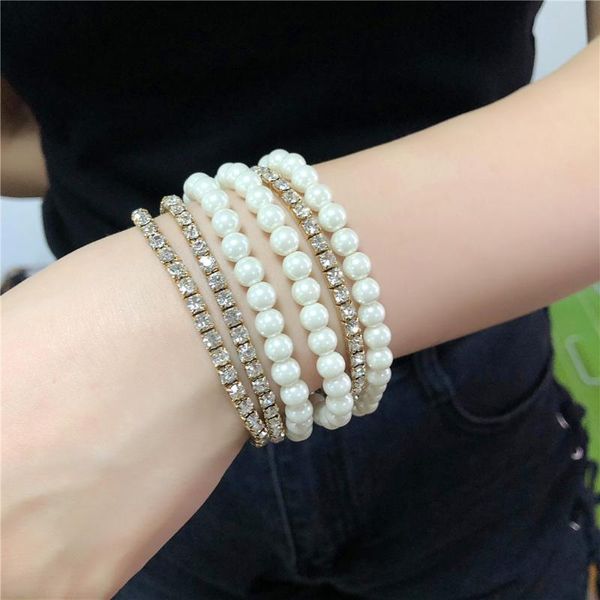 beaded, strands 6pcs/set bohemian rhinestone gold bracelets for women jewelry geometric pearl beads layered hand chain charm bracelet set gi, Black
beaded, strands 6pcs/set bohemian rhinestone gold bracelets for women jewelry geometric pearl beads layered hand chain charm bracelet set gi, Black
